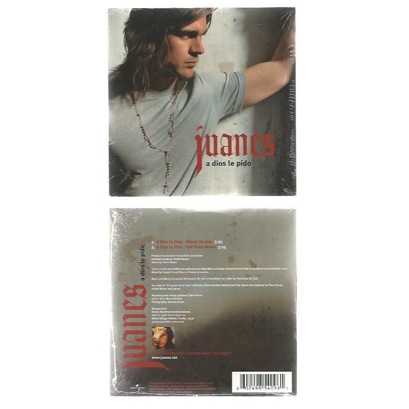 JUANES A Dios Le Pido, CD SINGLE En Vente Sur CDandLP.com