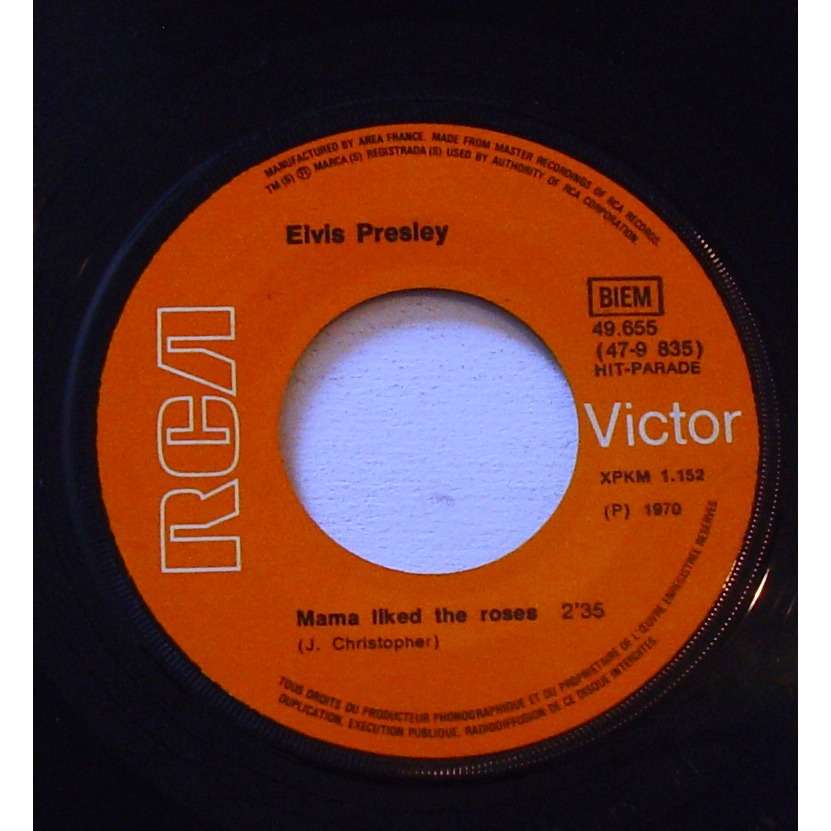 ELVIS PRESLEY the wonder of you mama liked the roses, 45T (SP 2