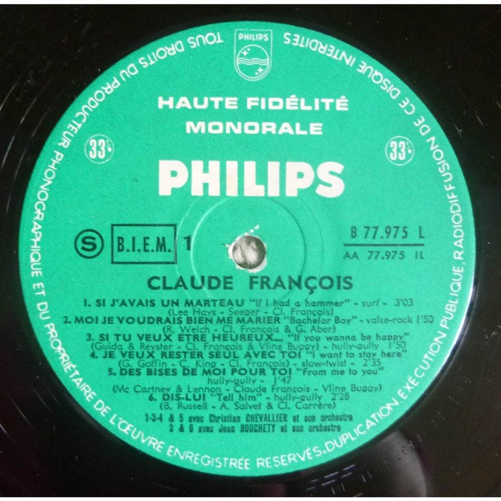 Si j'avais un marteau de Claude François, 33T chez vinyladonf Ref