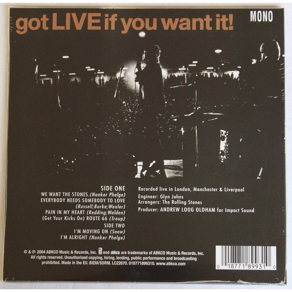 Got Live If You Want It Rsd By The Rolling Stones Ep With