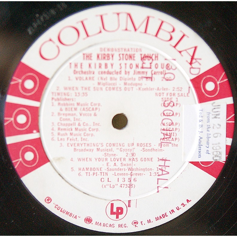 The kirby stone touch by Kirby Stone Four, LP with rarissime Ref