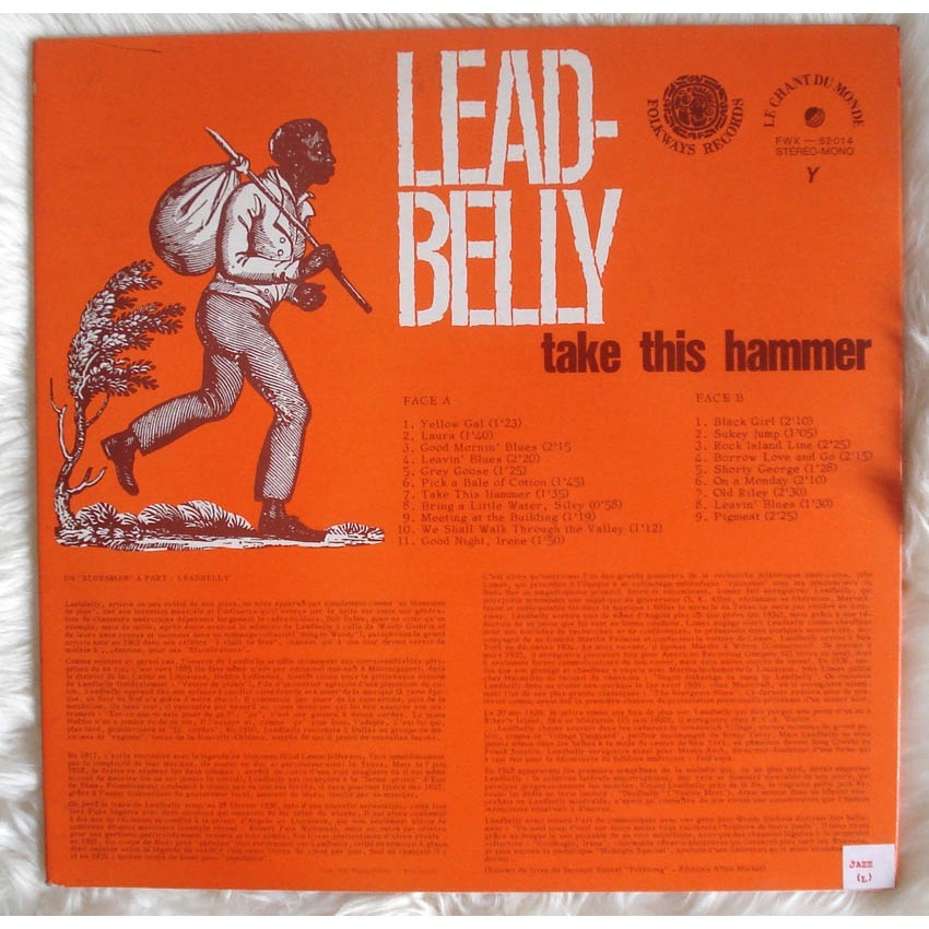 Take this hammer by Leadbelly, LP Gatefold with GEMINICRICKET Ref