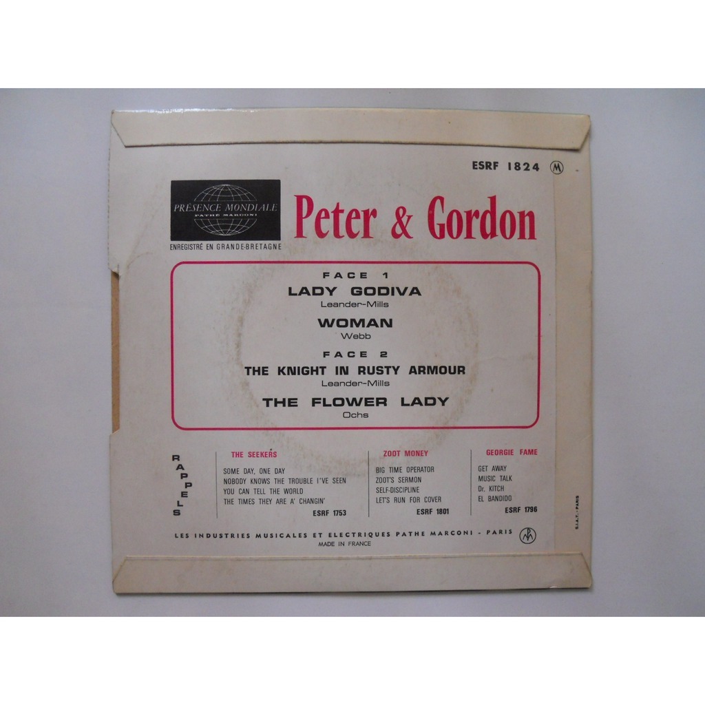 Lady godiva by PETER AND GORDON, EP with platine