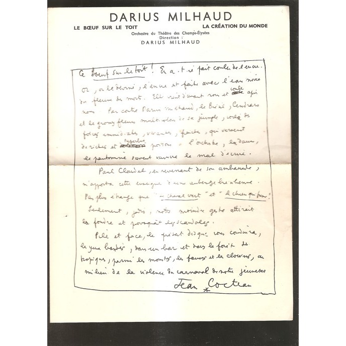  darius milhaud jean cocteau  -  le boeuf sur le toit 