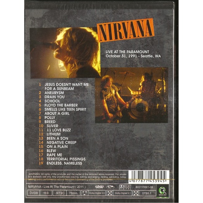  nirvana  -  at the paramount 