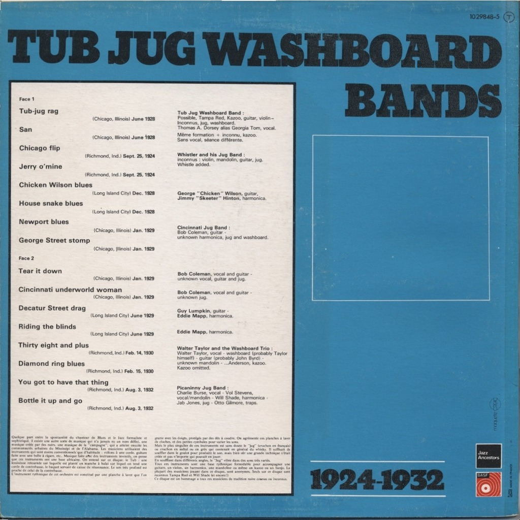 Tub jug washboard bands de Bob Coleman, Eddie Map, Guy Lumpkin, Walter