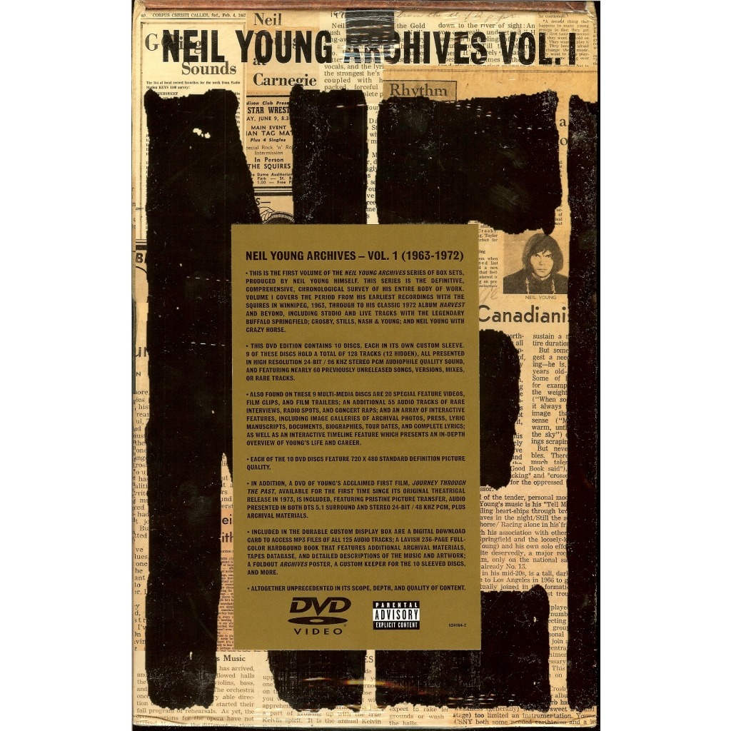 Neil young archives vol 1 (1963-1972) dvd 10-disc set de Neil