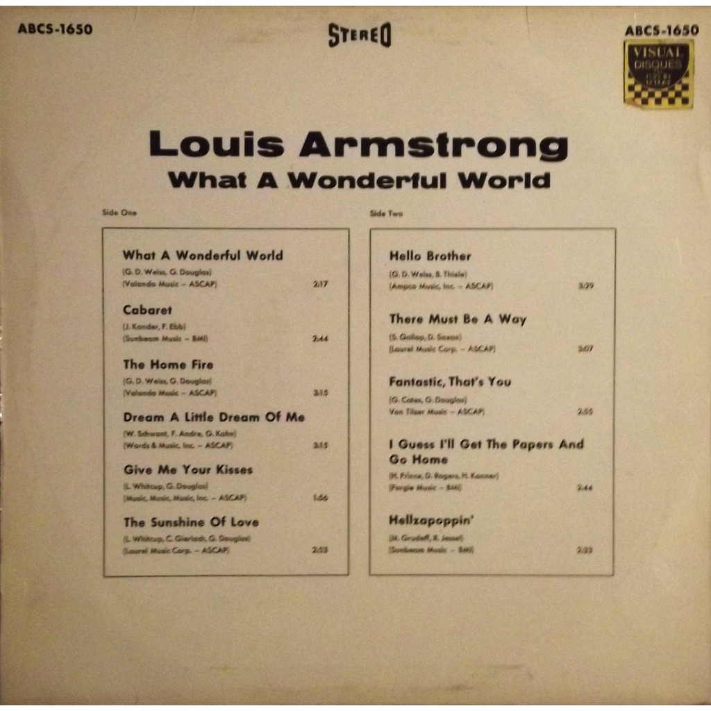 What a wonderful world by Louis Armstrong, LP with vinyl59 - Ref:115879328