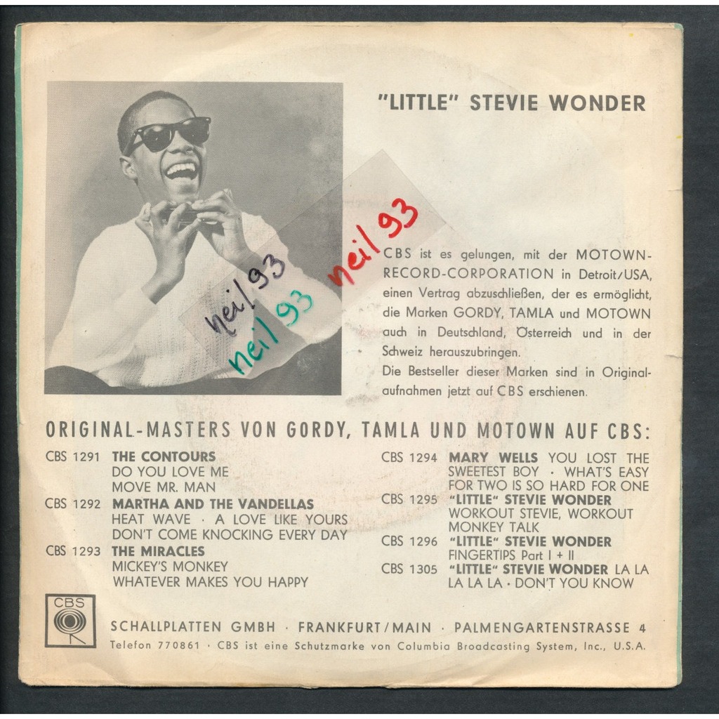 Fingertips part 1 & 2 by Little Stevie Wonder, SP with neil93 Ref115929402