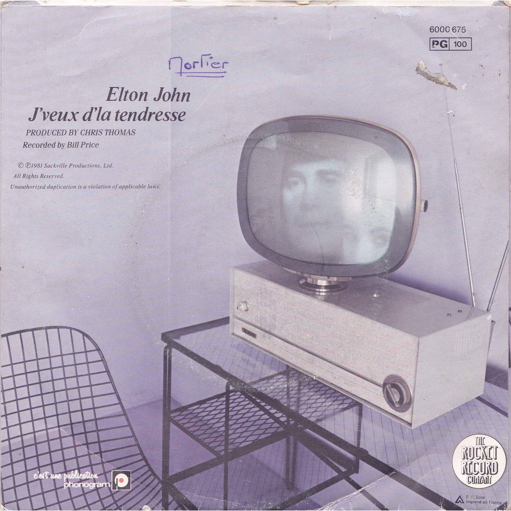 J'veux de la tendresse / fools in fashion de Elton John, SP chez maziksound Ref115962747