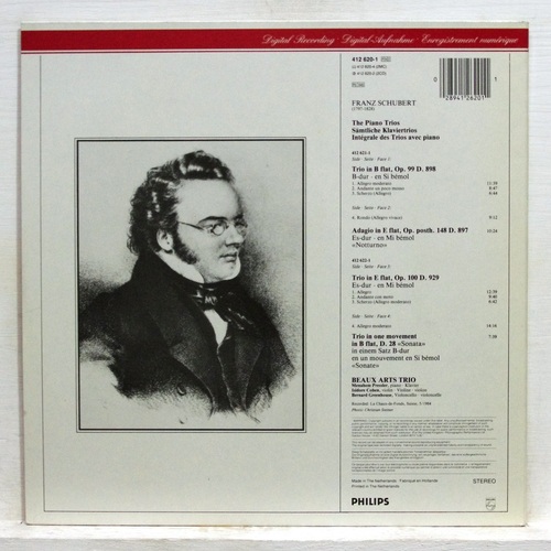 Schubert the piano trios by Beaux Arts Trio, Double LP Gatefold with