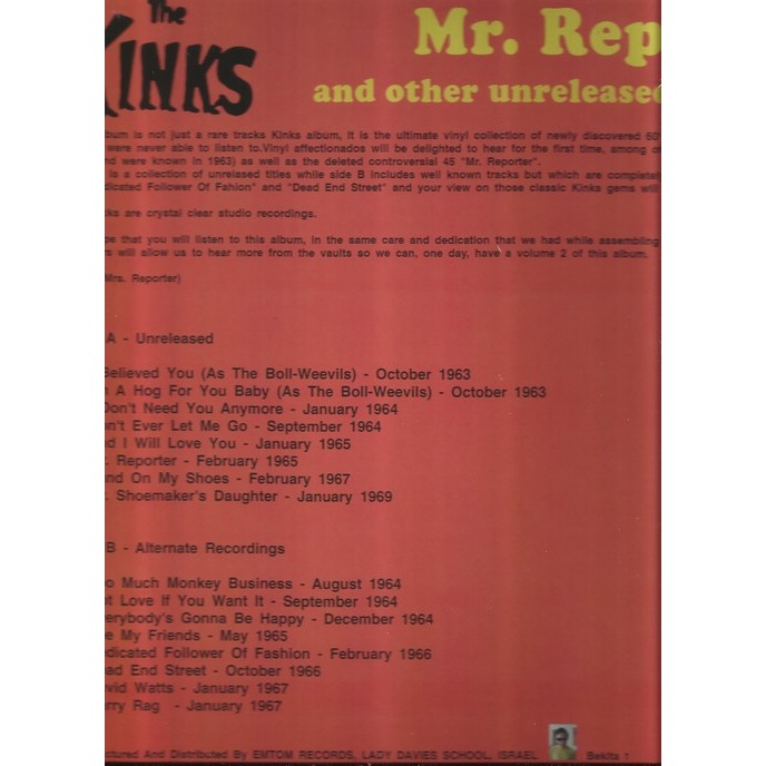  the kinks  -  mr. reporter 