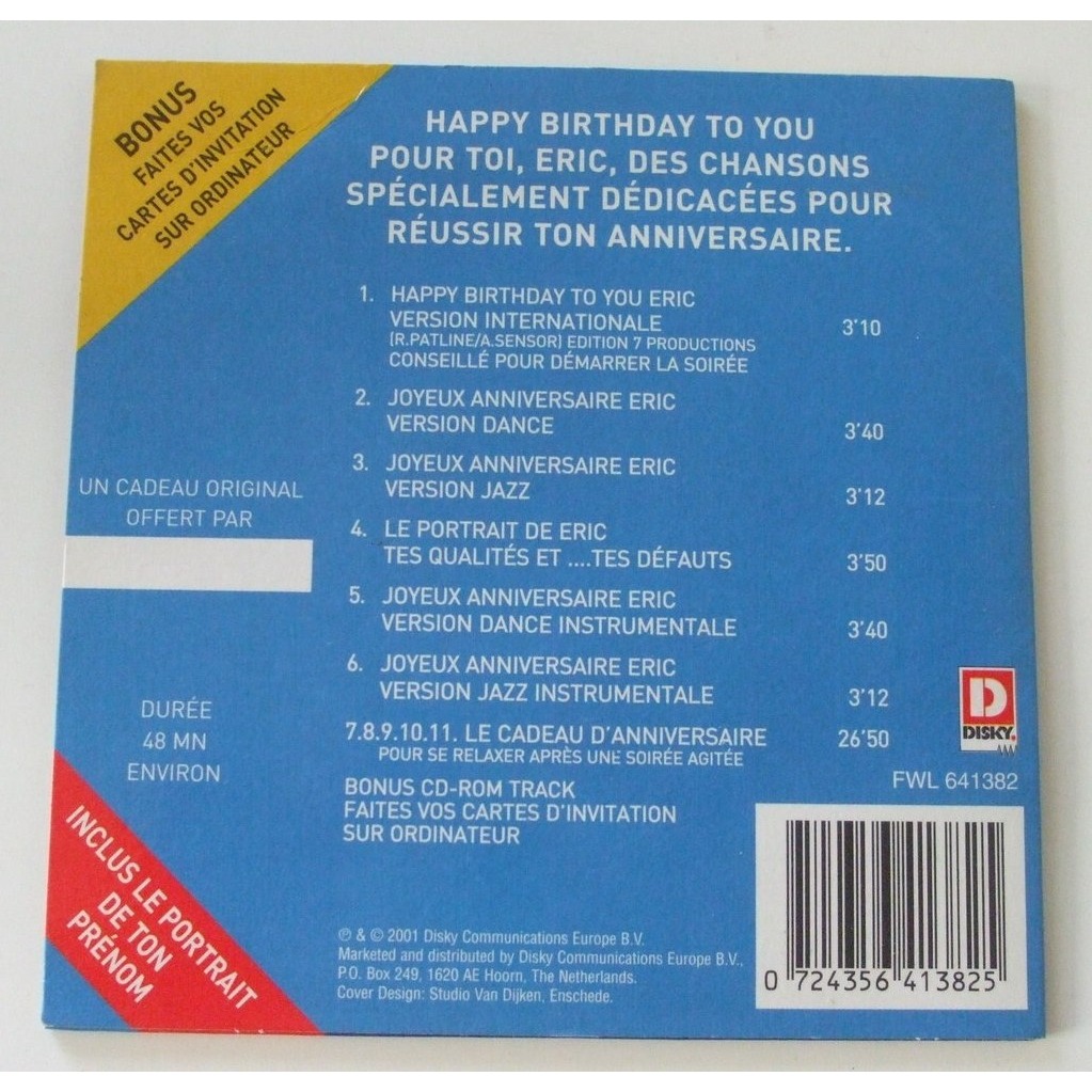 Joyeux Anniversaire Eric De Joyeux Anniversaire Eric Cds Chez Dom Ref