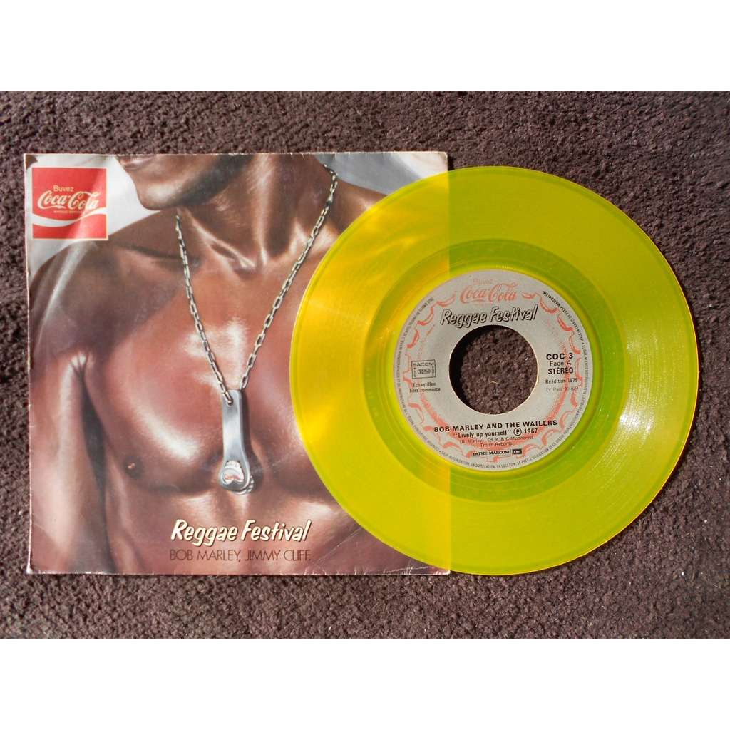 Lively Up Yourself Under The Sun Moon And Stars Promo Yellow Vinyl De Bob Marley Jimmy Cliff 45 Rpm Sp 2 Titulos Con Inoxydable Ref