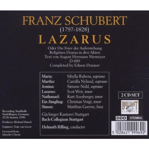 Schubert, Franz Lazarus / Stuttgart Bach Collegium, Helmuth Rilling