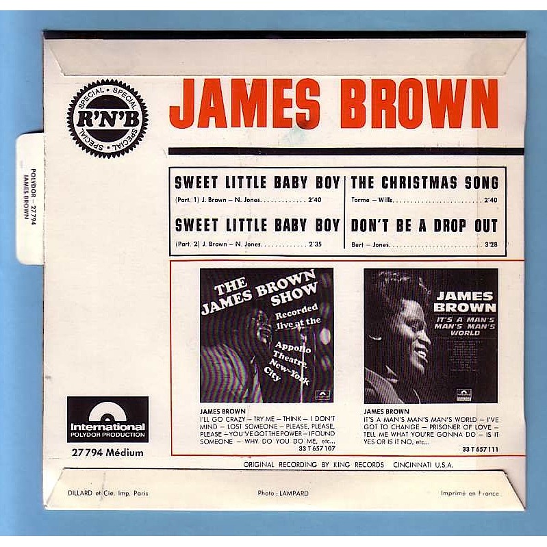 Sweet little baby boy (part.1&2) / the christmas song / don't be a drop out de James Brown, EP