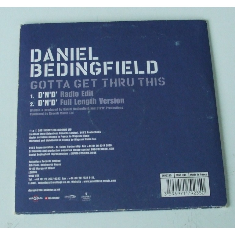 Gotta get thru this by Daniel Bedingfield, CDS with dom88 Ref116225949