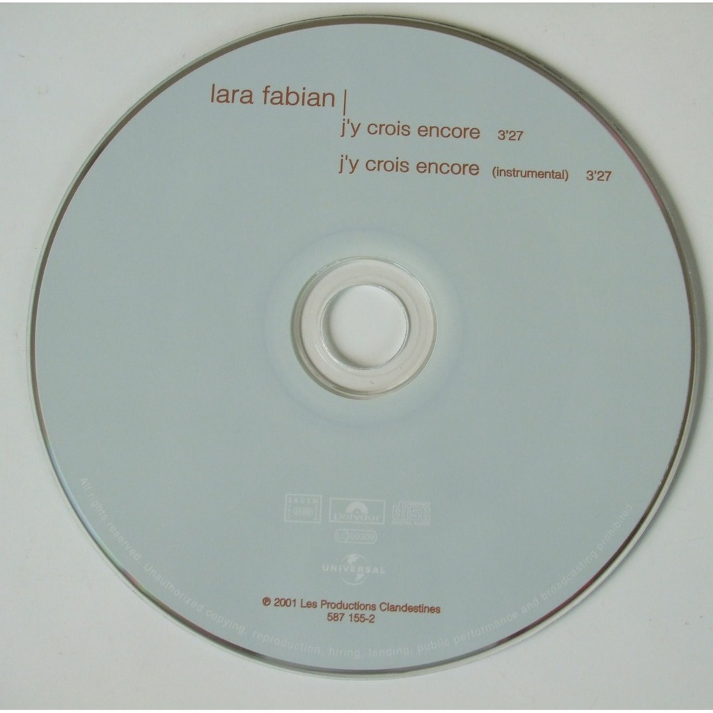 J'y crois encore de Lara Fabian, CD single con dom88 Ref116279231