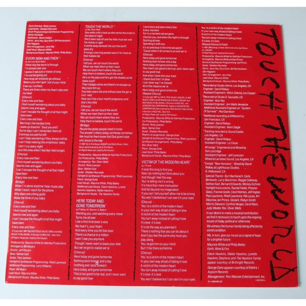 Touch the world by Earth Wind And Fire, LP with dom88 Ref116280941