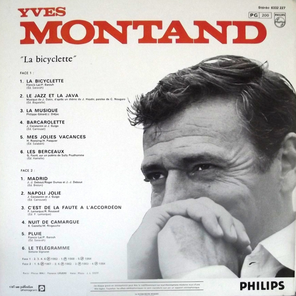 chanson bicyclette yves montand