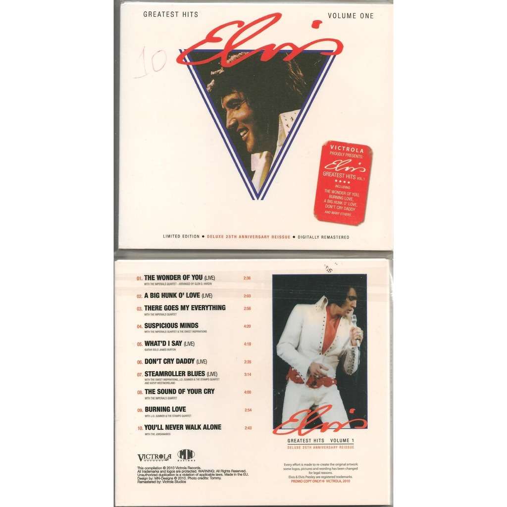 Elvis Presley Greatest Hits Vol 1 Cd Digipack 10 Fabuleuses Versions By Elvis Presley Cd With Roustaboutman Ref 116401960
