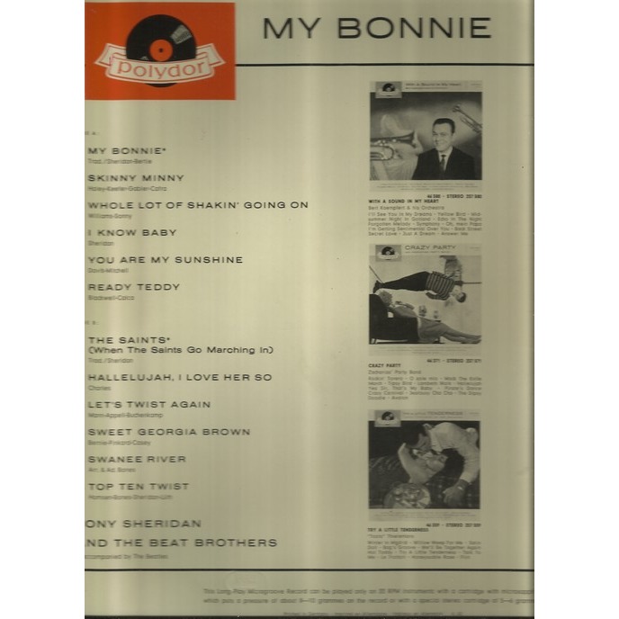  tony sheridan  -  my bonnie 