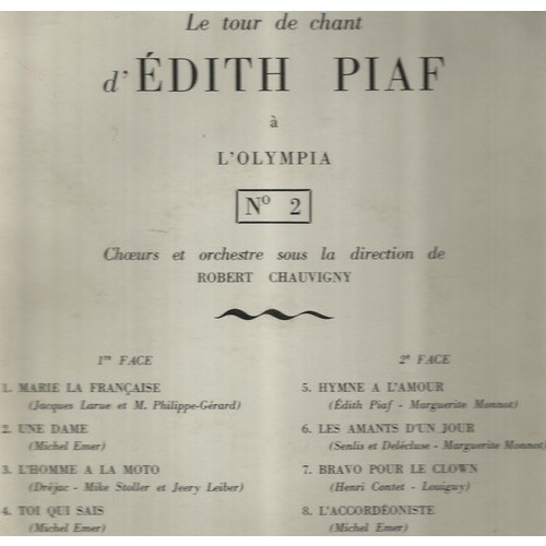  edith piaf  -  le tour de chant olympia 