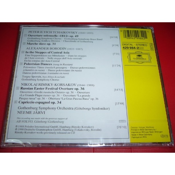 1812, marche slave, etc / gothenburg symphony orchestra, gothenburg