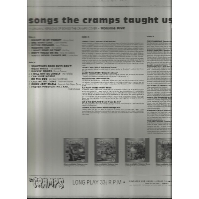  the cramps the standells the bostweed  -  songs the cramps taight us vol 5 
