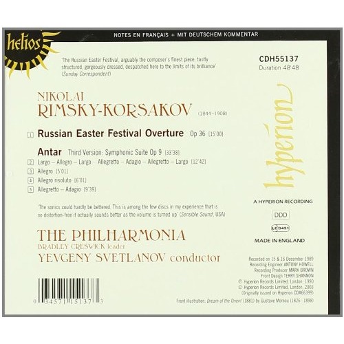Antar, russian easter festival overture / svetlanov, the philharmonia