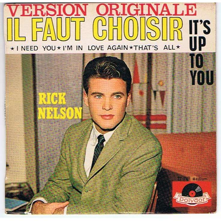 It's up to you/i need you/i'm in love again/that's all by Ricky Nelson, EP  with sonic-records - Ref:3019409017