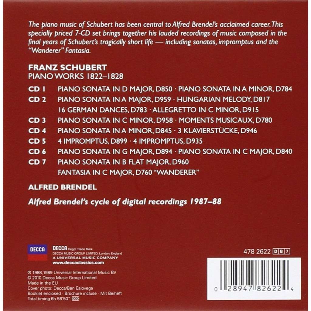 Schubert, Franz Piano Works 1822-1828 / Alfred Brendel