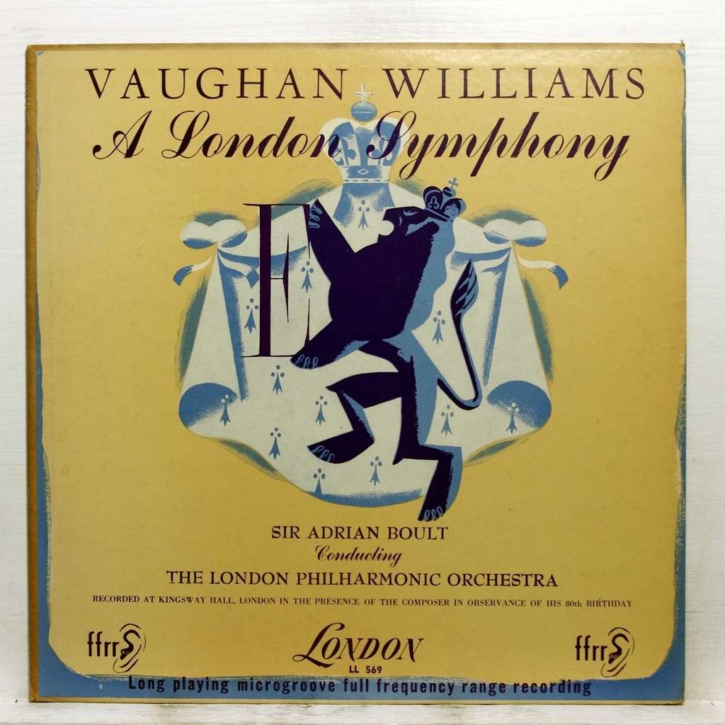 Vaughan Williams A London Symphony By Sir Adrian Boult Lp 180 2 Gr With Elyseeclassic Ref