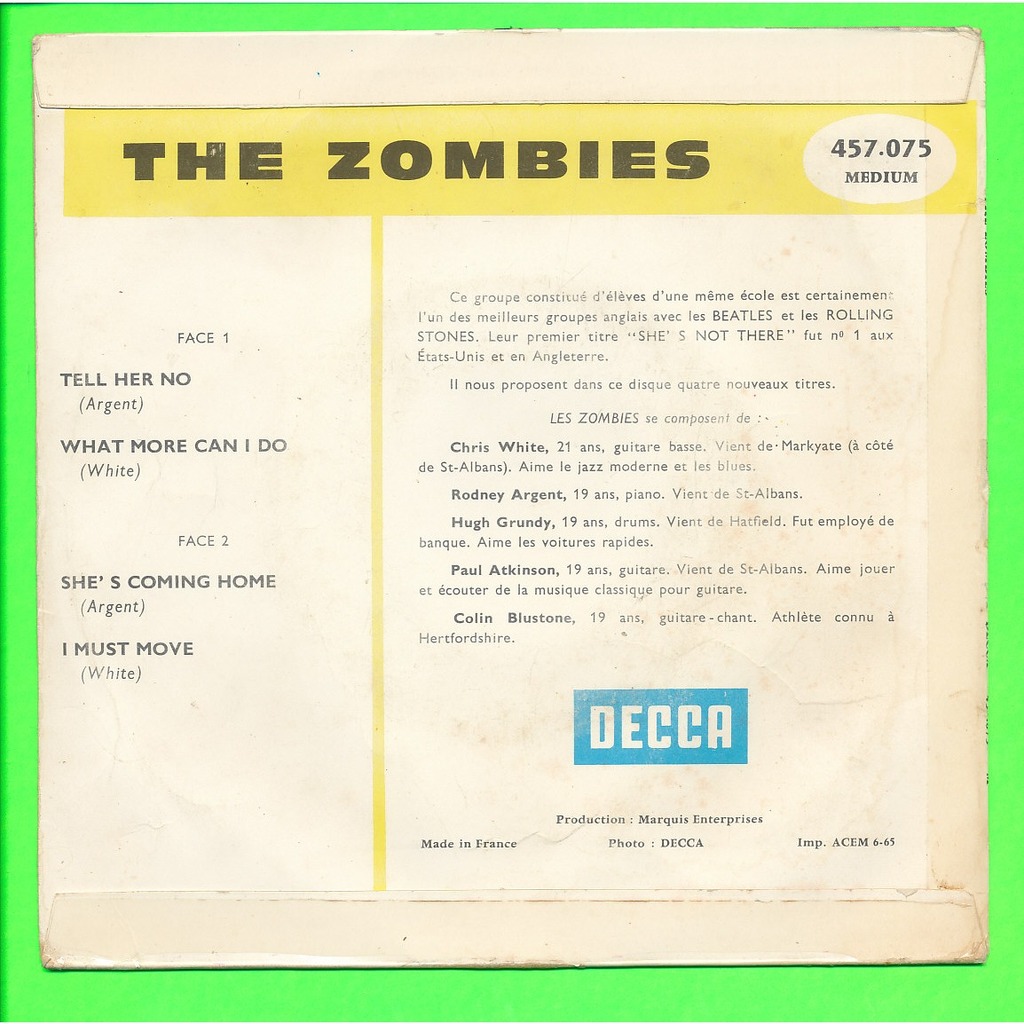 THE ZOMBIES tell her no - what more can i do - she's comming home - i must move