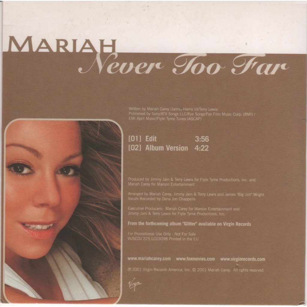 mariah carey never too far sealed マライア