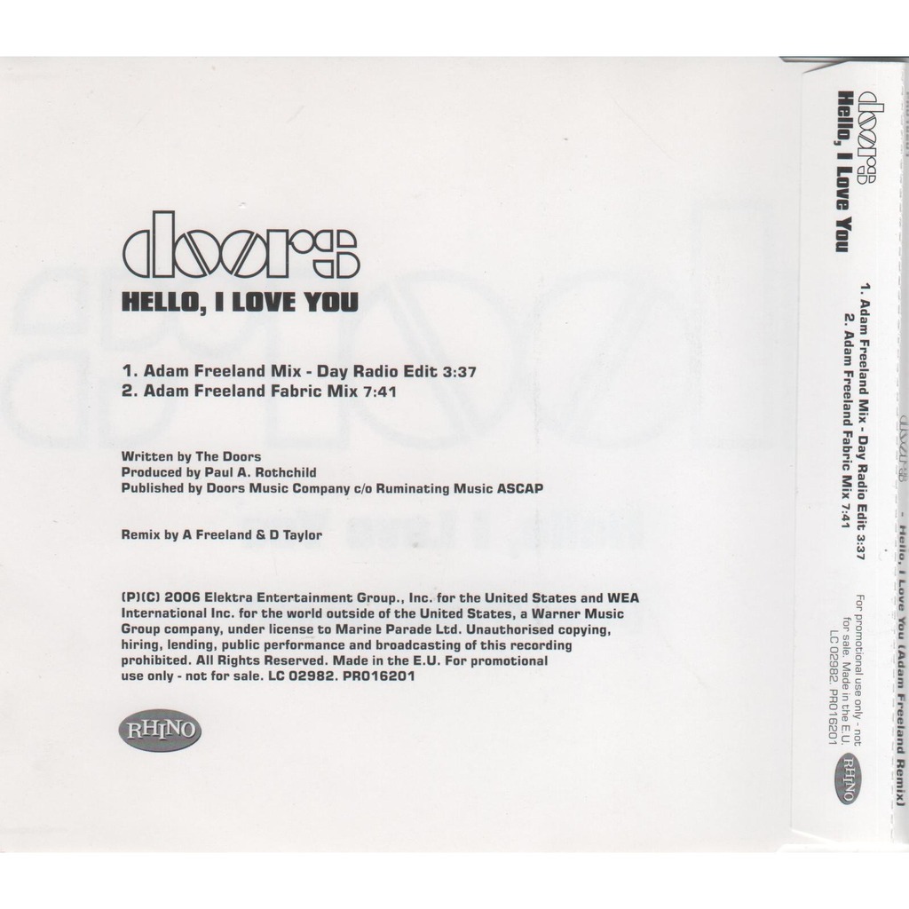 Hello, i love you (promo adam freeland remix) de Doors (Jim Morrison