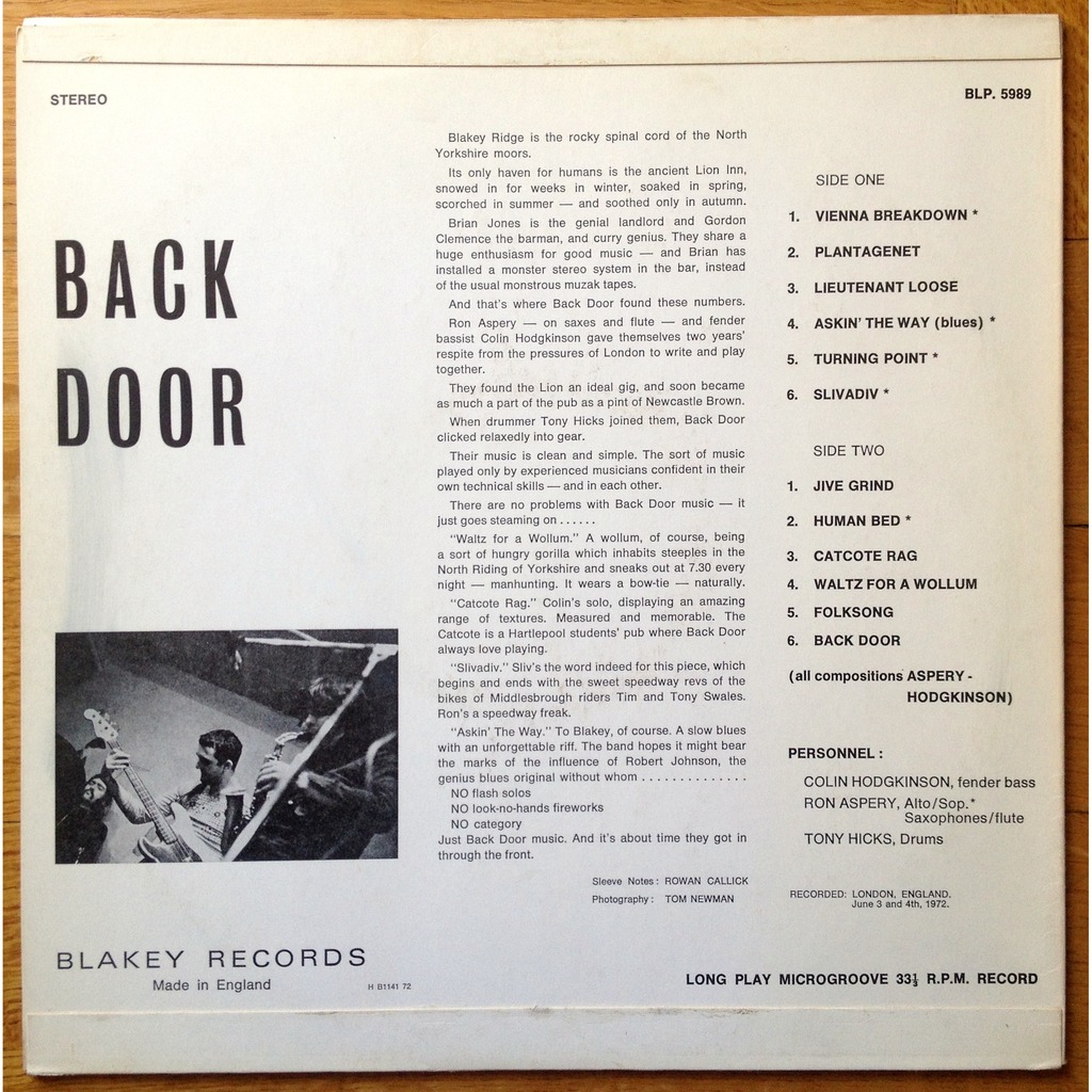 BACK DOOR★Same UK Blakey オリジナル