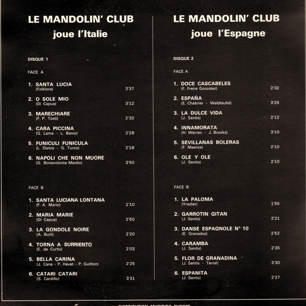 Le mandolin' club joue l italie et l espagne de Le Mandolin' Club De