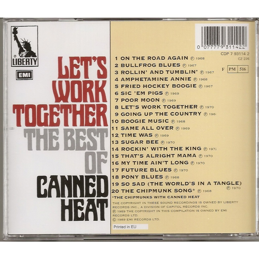 The best of let's work together by Canned Heat, CD with kroun2 Ref
