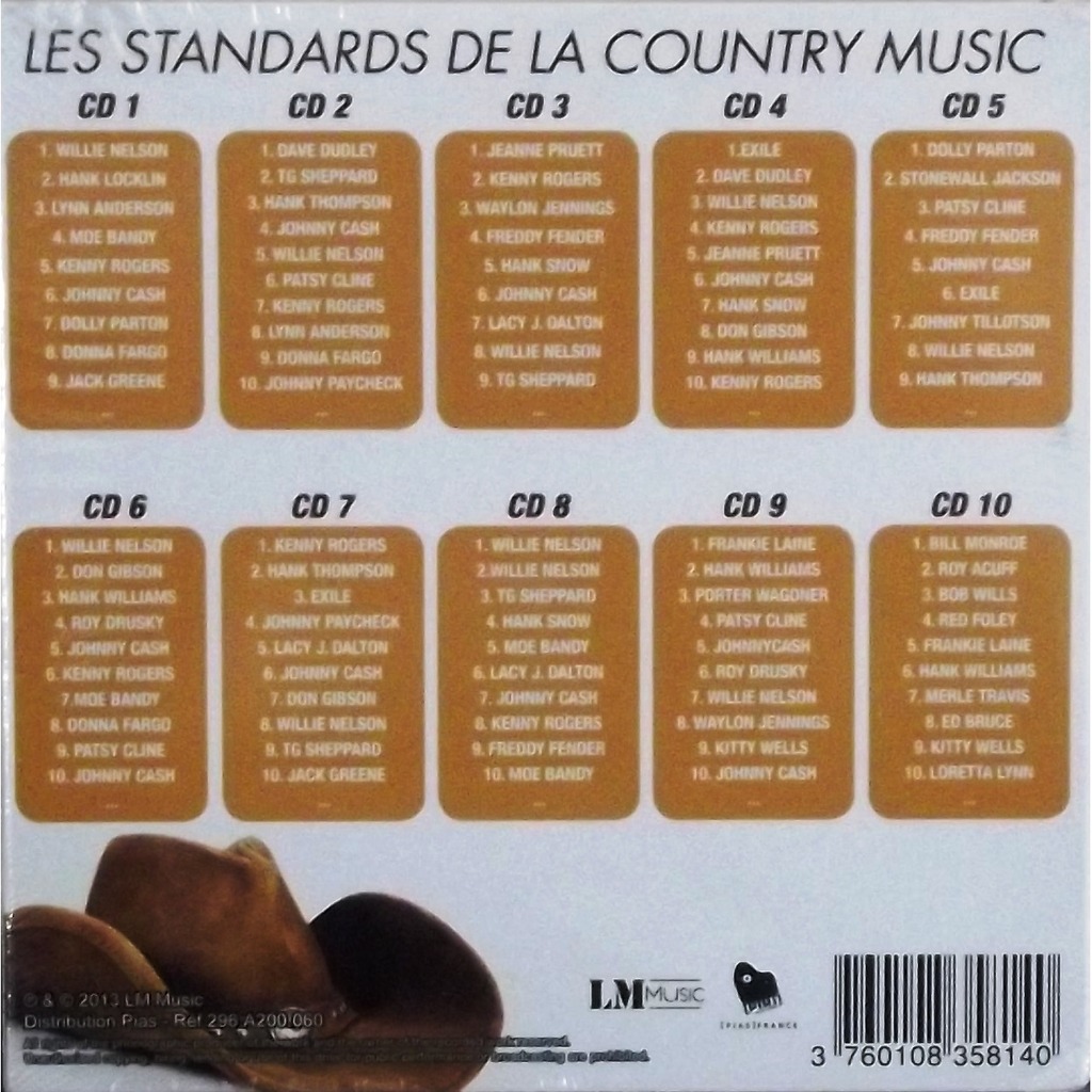 Les standards de la country music (box set 10 cd 97 tracks) by Willie