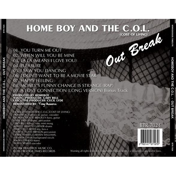  HOME BOY AND THE C.O.L.  -  out break + on bonus  a love's connection 