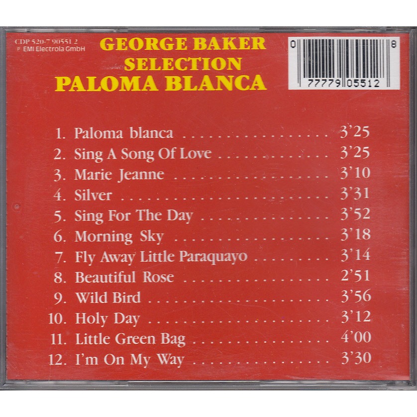 Paloma blanca by Baker Selection, CD