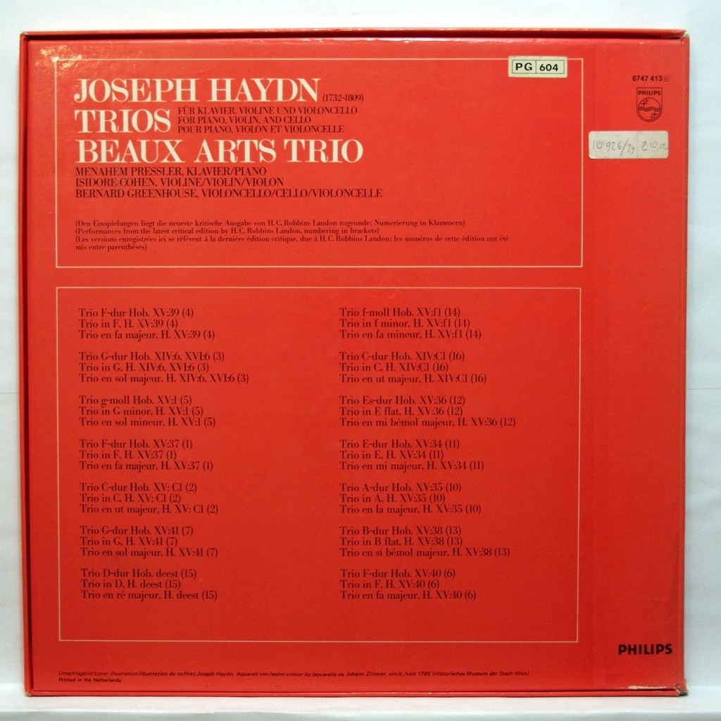 Haydn the piano trios volume 1 by Beaux Arts Trio, LP Box set with