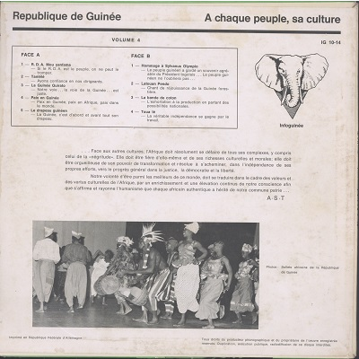  République De Guinée Vol.4  -  a chaque peuple sa culture 