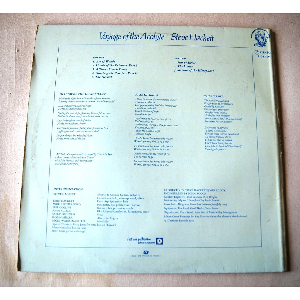 Voyage of the acolyte by Steve Hackett, LP Gatefold with 4059jacques