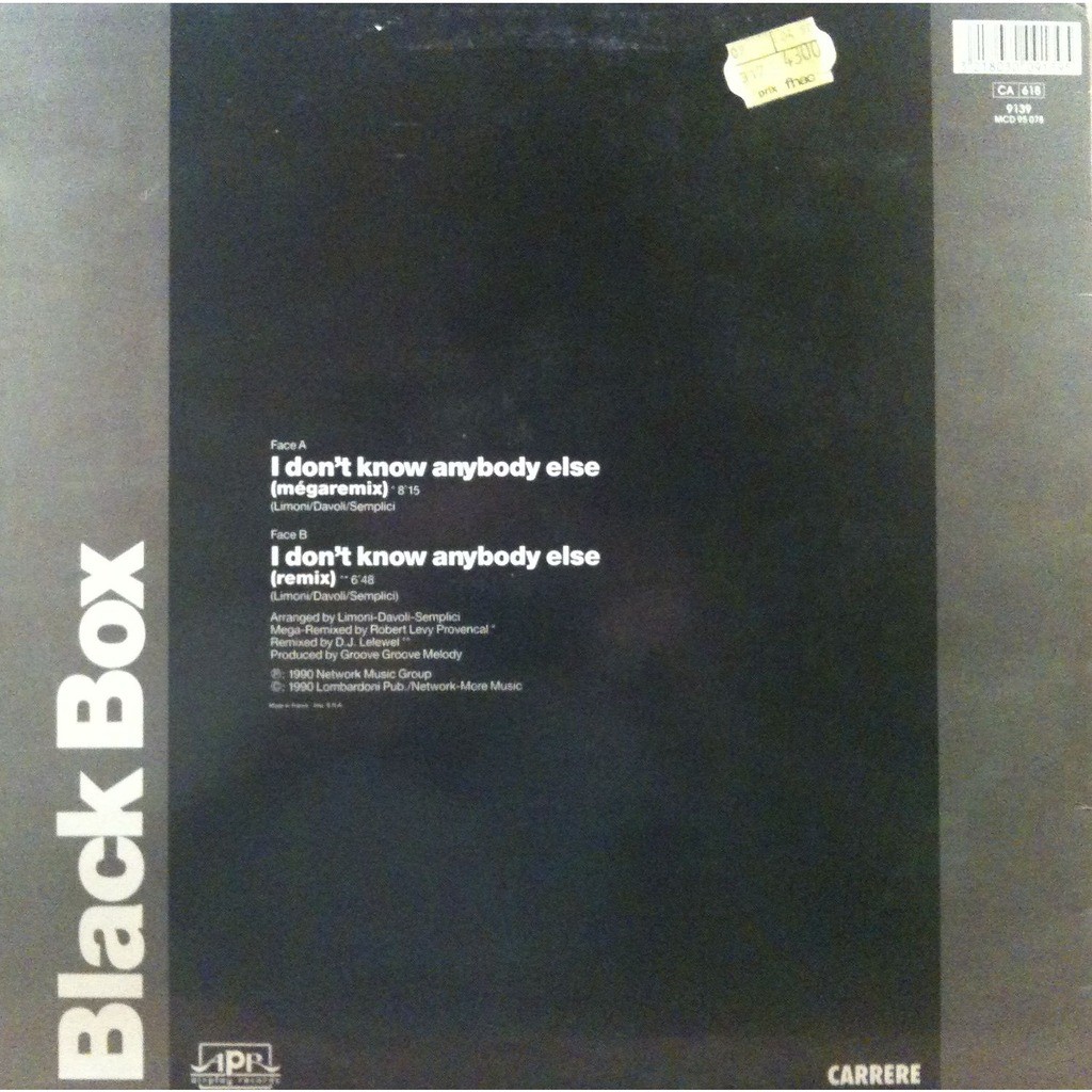 I don't know anybody else (megaremix) by Black Box, 12inch with ...