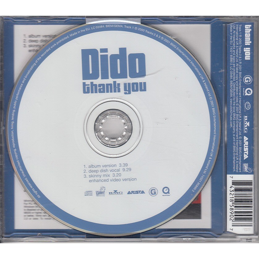 Thank you- album version- deep dish vocal- skinny mix enhanced