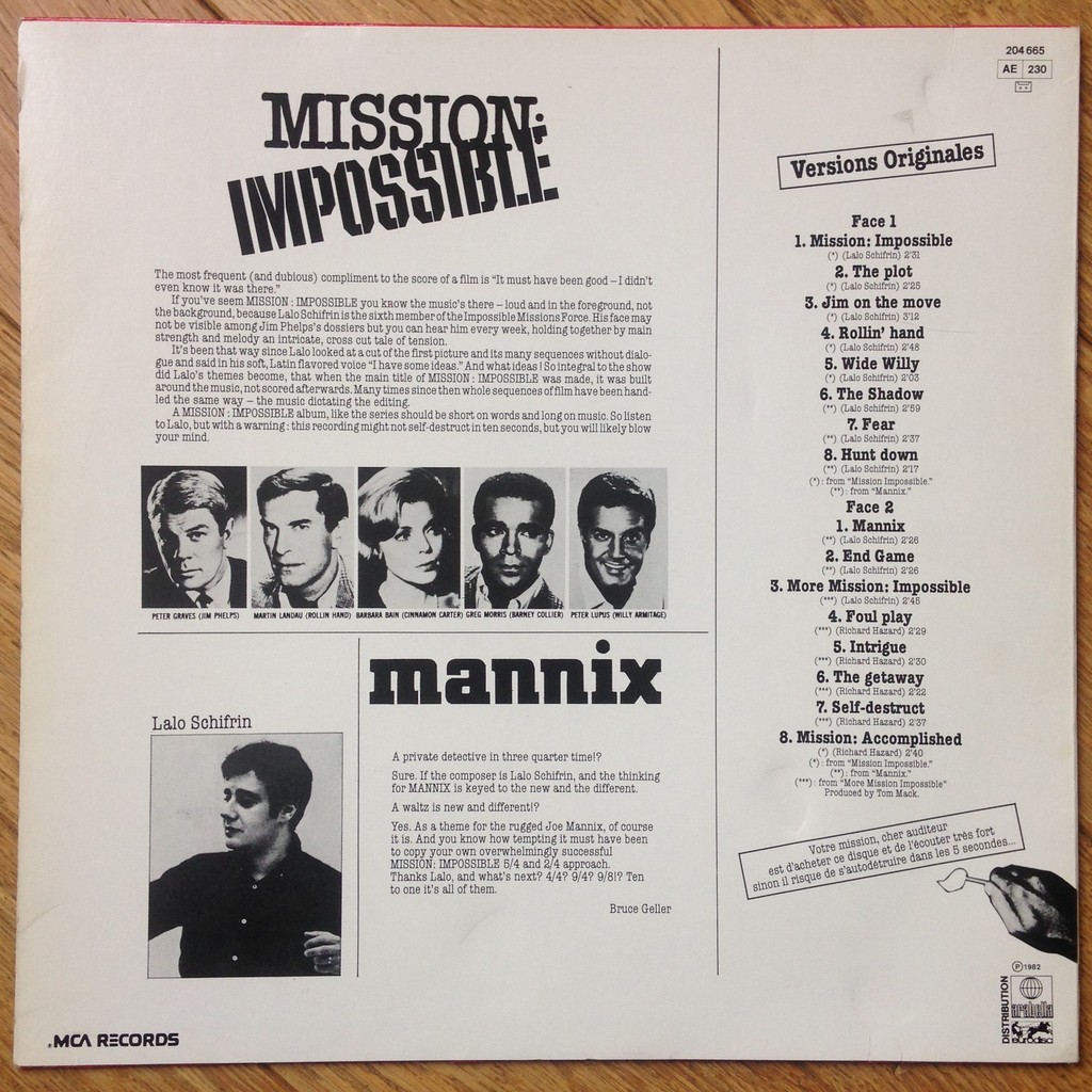 Mission impossible / mannix / more mission impossible by Lalo