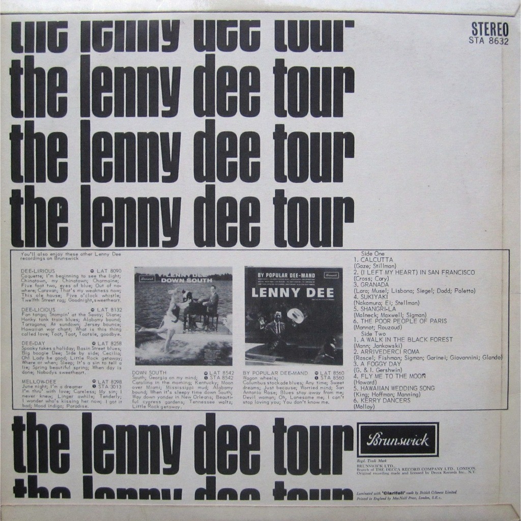 The lenny dee tour by Lenny Dee, LP with 154recordshop - Ref