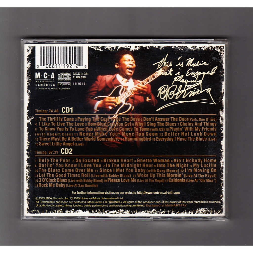 His Definitive Greatest Hits De Bb King, CD X 2 Con Ouioui14 - Ref ...